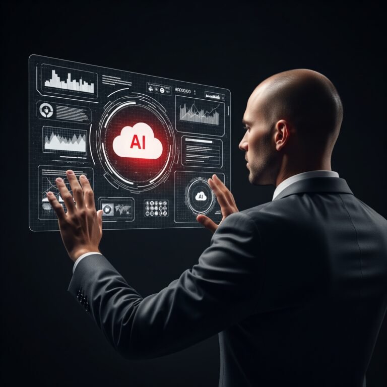 Virtual Manuel working with AI in a VR screen